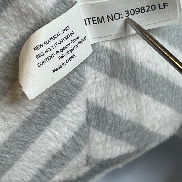 Giggle Baby Hippo Plush Gray White Striped Soft Cuddly Weighted Pellets 15" - Picture 10 of 12